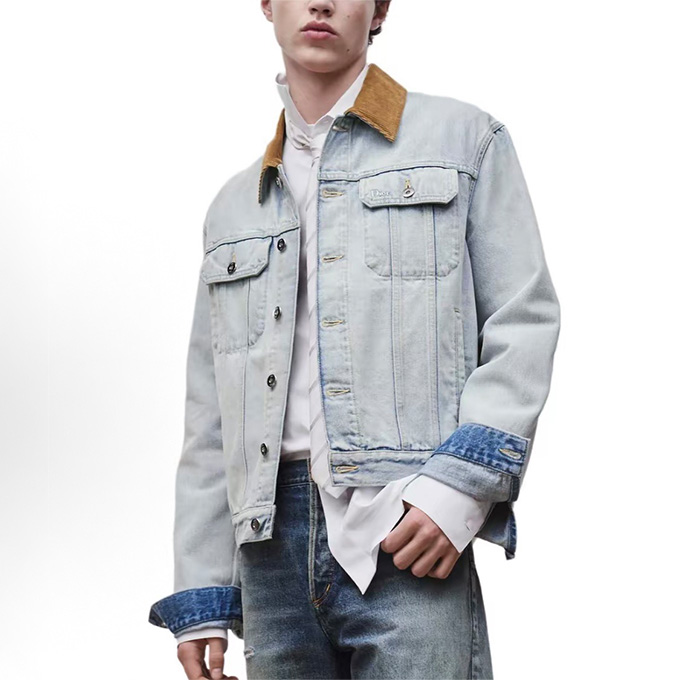 dior corduroy collar denim jacket